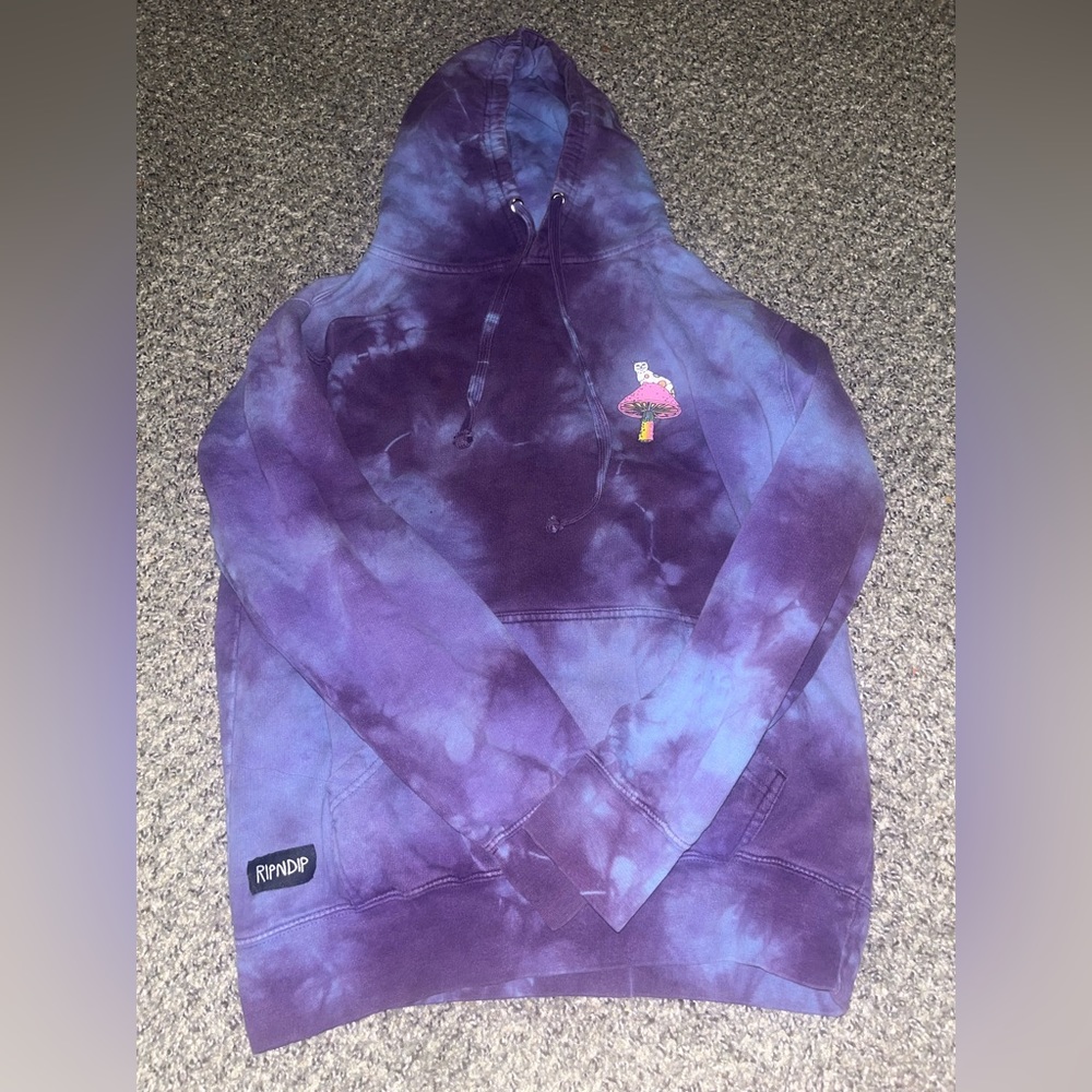 purple tie dye mushroom ripndip hoodie